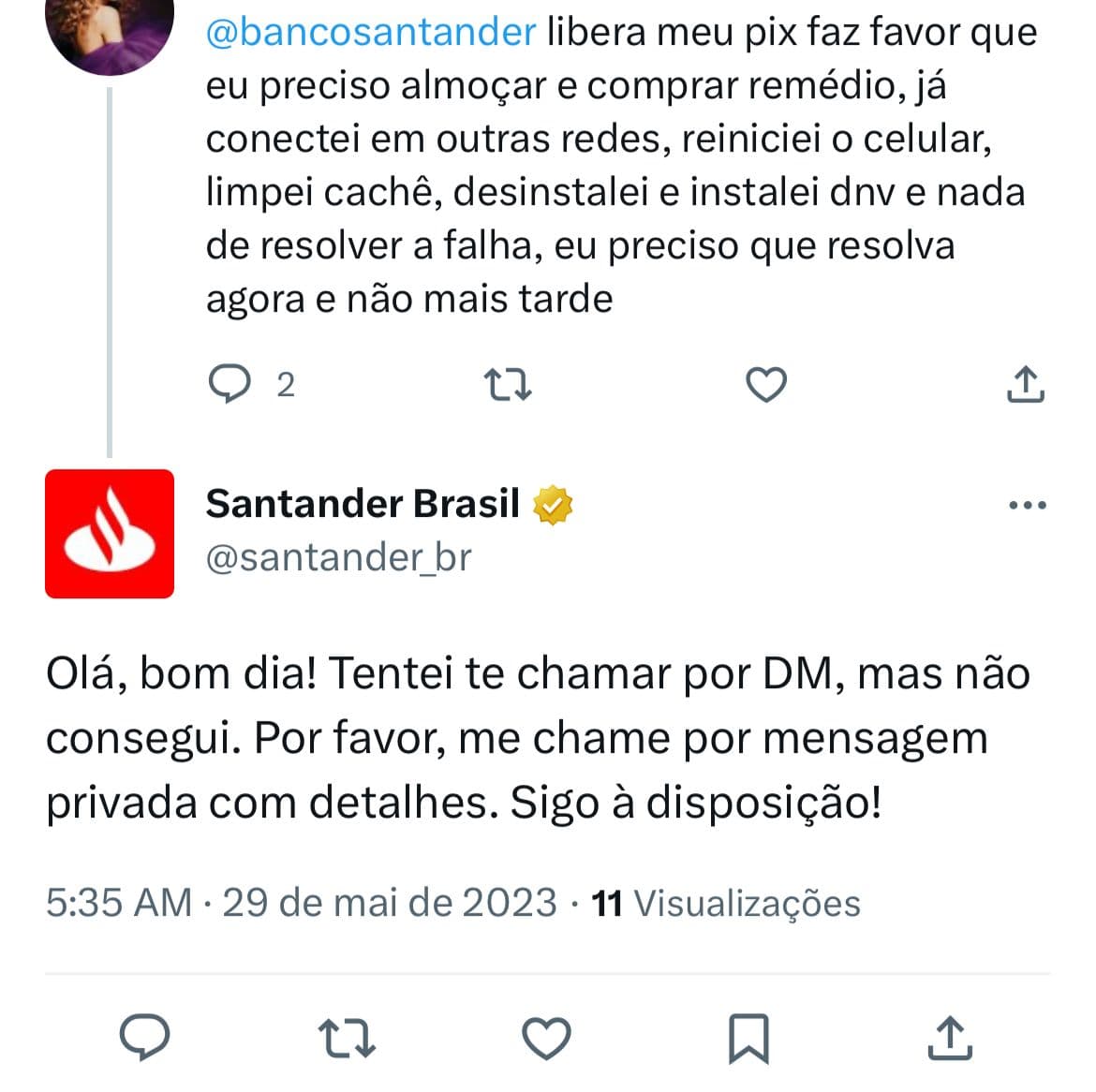 Situação do Santander enfurece clientes HOJE (29) e você precisa saber - Foto Reprodução Twitter Situação do Santander enfurece clientes HOJE (29) e você precisa saber - Foto Reprodução Twitter