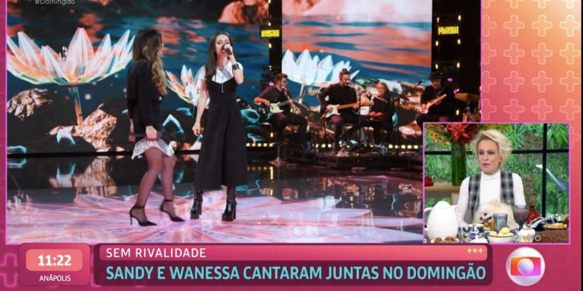 Wanessa Camargo e Sandy no Domingão, e Ana Maria no Mais Você (Fotos: Reproduções / Globo) Wanessa Camargo e Sandy no Domingão, e Ana Maria no Mais Você (Fotos: Reproduções / Globo)