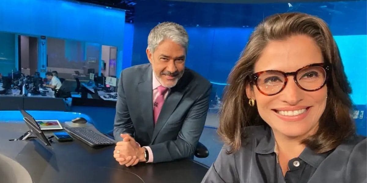 William Bonner e Renata Vasconcellos no Jornal Nacional - Foto Reprodução Internet William Bonner e Renata Vasconcellos no Jornal Nacional - Foto Reprodução Internet