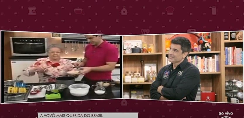 O apresentador decidiu passar algumas cenas do Hoje Em Dia, para homenagear a estrela da TV (Reprodução: Band) O apresentador decidiu passar algumas cenas do Hoje Em Dia, para homenagear a estrela da TV (Reprodução: Band)