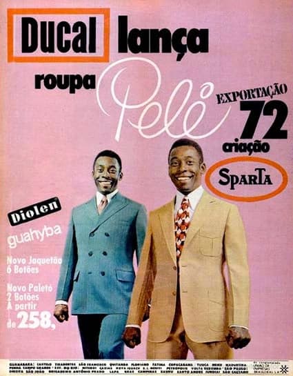Pelé como garoto propaganda da Ducal (Reprodução - Internet) Pelé como garoto propaganda da Ducal (Reprodução - Internet)