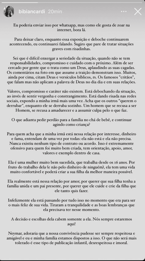 Stories de Bianca Biancardi (Foto: Reprodução/ Internet) Stories de Bianca Biancardi (Foto: Reprodução/ Internet)