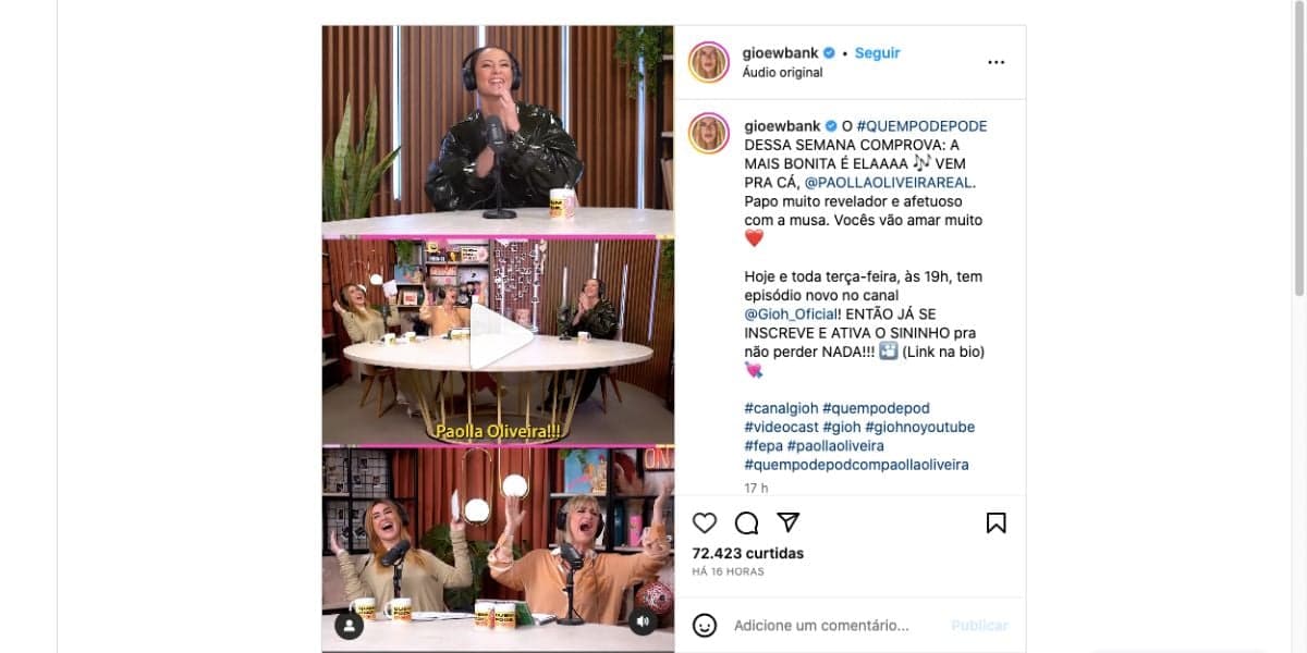 Paolla Oliveira, Giovanna Ewbank e Fernanda Paes Leme (Foto: Reprodução / Instagram) Paolla Oliveira, Giovanna Ewbank e Fernanda Paes Leme (Foto: Reprodução / Instagram)