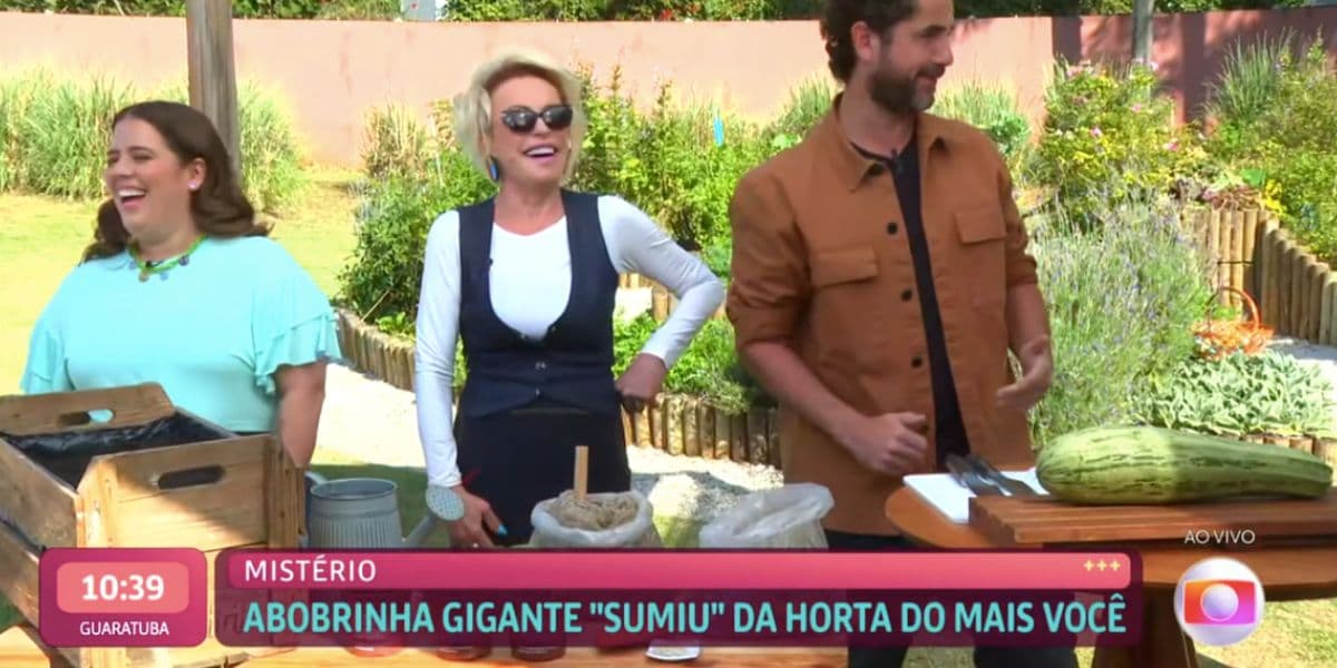 Tati Machado, Ana Maria e Felipe Andreolli na horta da emissora (Foto: Reprodução / Mais Você da Globo) Tati Machado, Ana Maria e Felipe Andreolli na horta da emissora (Foto: Reprodução / Mais Você da Globo)