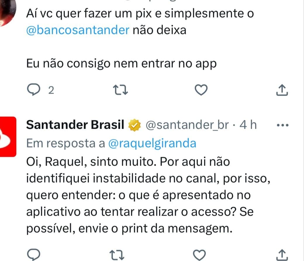 Todos precisam saber sobre a situação que está enfurecendo os clientes da empresa Santander nesta segunda-feira (5) - Foto Reprodução Twitter Todos precisam saber sobre a situação que está enfurecendo os clientes da empresa Santander nesta segunda-feira (5) - Foto Reprodução Twitter