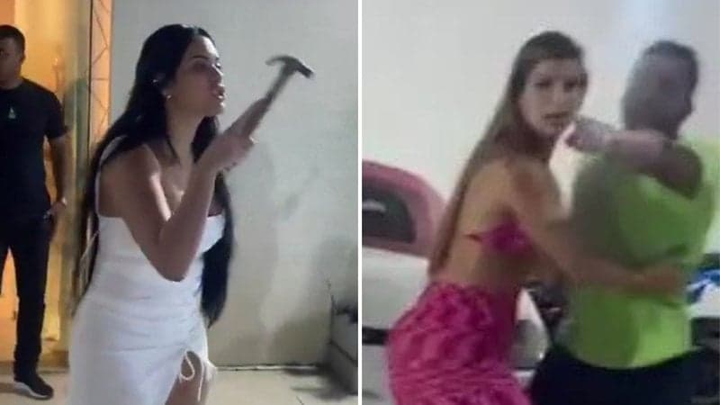 Emily Garcia invadiu casa com um martelo em mãos (Foto: Reprodução/ Instagram) Emily Garcia invadiu casa com um martelo em mãos (Foto: Reprodução/ Instagram)