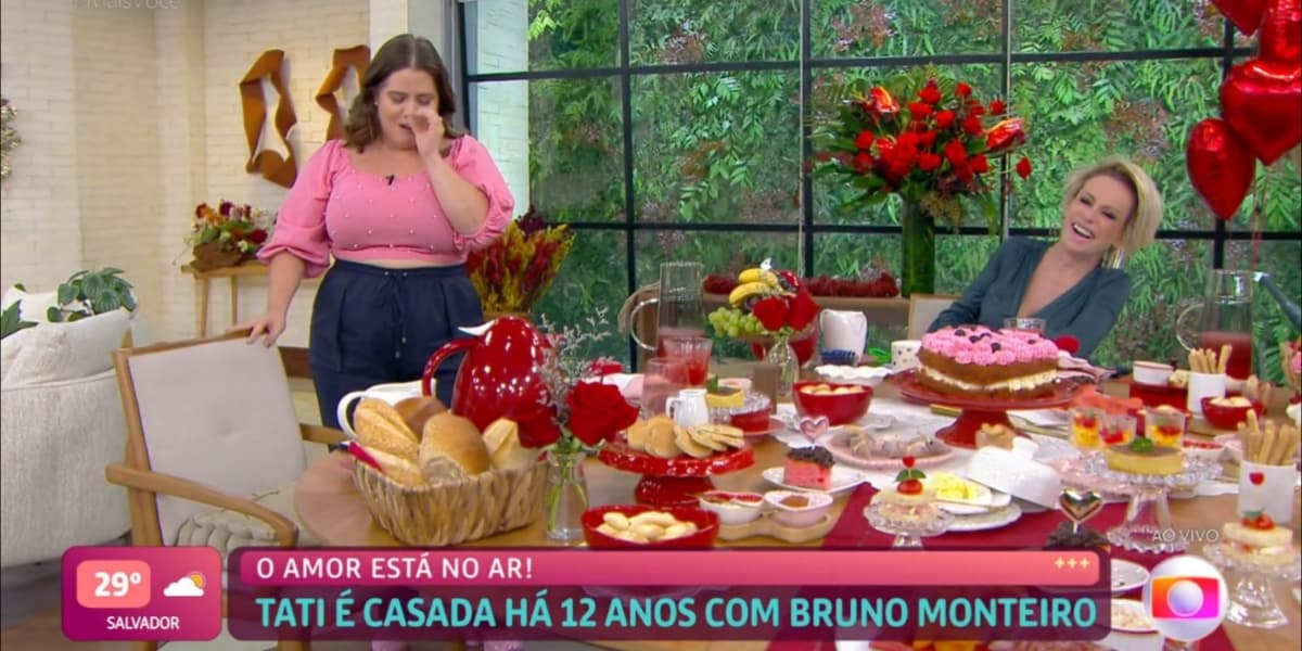 Tati Machado e Ana Maria Braga falaram sobre o Dia dos Namorados (Foto: Reprodução/TV Globo) Tati Machado e Ana Maria Braga falaram sobre o Dia dos Namorados (Foto: Reprodução/TV Globo)