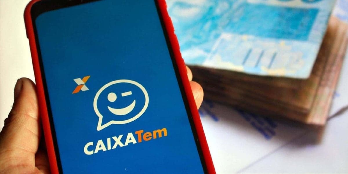 Celular com aplicativo do Caixa Tem aberto - Foto Reprodução Internet Celular com aplicativo do Caixa Tem aberto - Foto Reprodução Internet