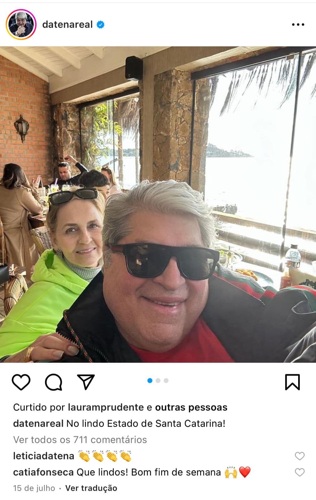 Datena e sua família de ferias - Foto Reprodução Instagram Datena e sua família de ferias - Foto Reprodução Instagram