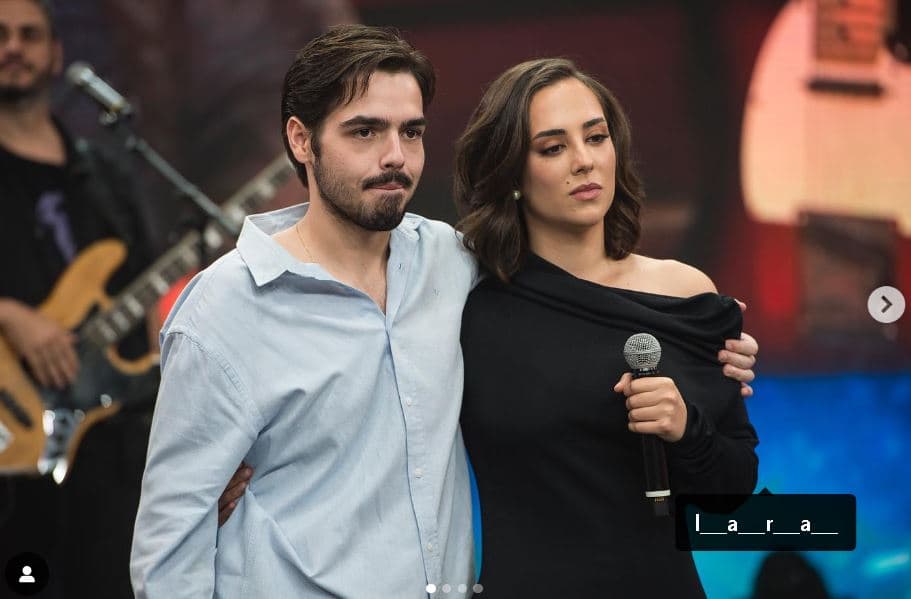 João Guilherme emocionado e sua irmã na Band - Foto Reprodução Instagram João Guilherme emocionado e sua irmã na Band - Foto Reprodução Instagram