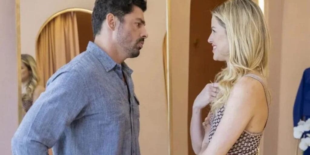 Terra e Paixão - Graça dá beijo quente em Caio, se excita e Daniel ressuscita com recado sobrenatural do além