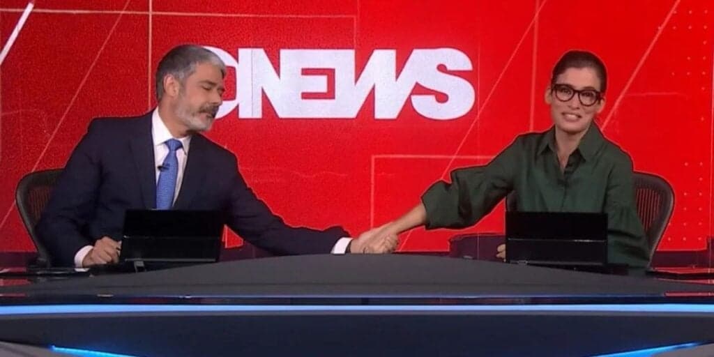 O choro de Renata Vasconcellos após não se aguentar com notícia que fez até Bonner dar as mãos para ela