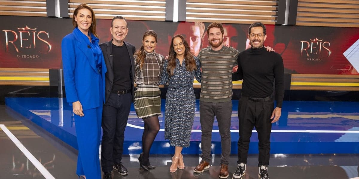 Elenco de "Reis" no programa "Hoje em Dia" (Foto: Divulgação/Record) Elenco de "Reis" no programa "Hoje em Dia" (Foto: Divulgação/Record)
