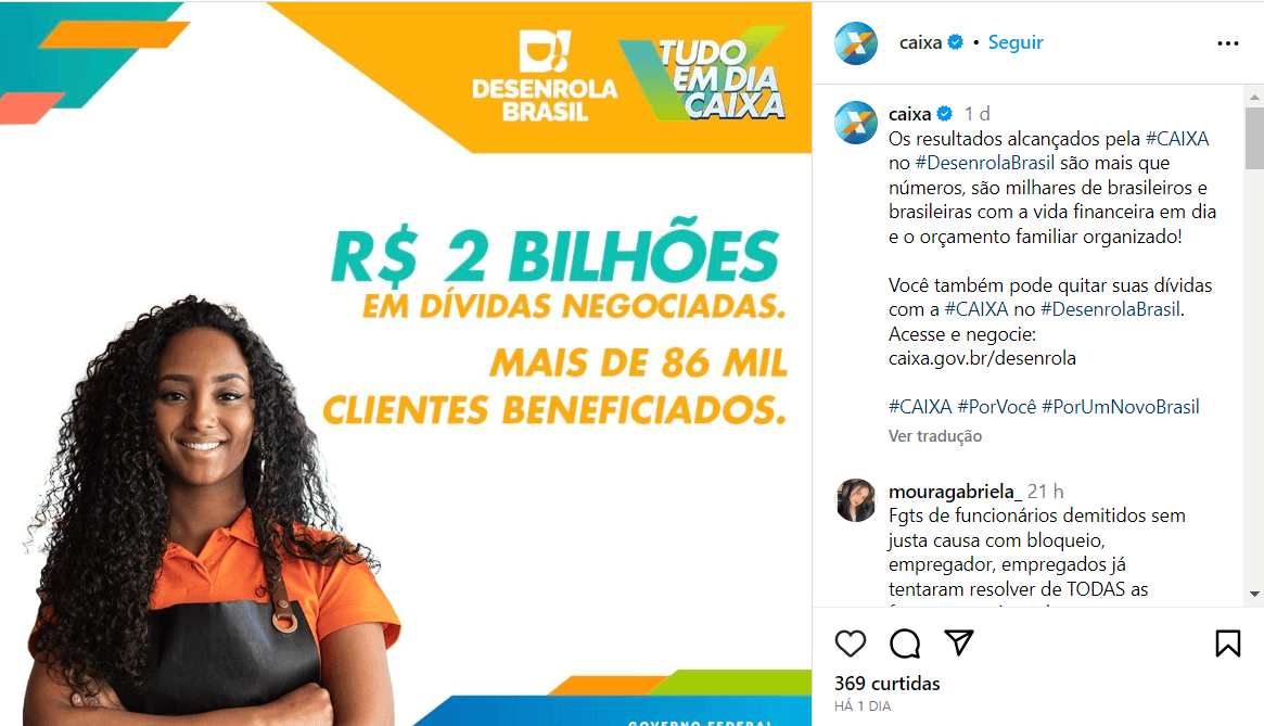 Comunicado da Caixa. Foto: Reprodução/Instagram Comunicado da Caixa. Foto: Reprodução/Instagram