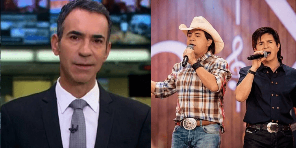 César Tralli acaba de paralisar o Jornal Hoje e confirma notícia de Chitãozinho e Xororó ao vivo