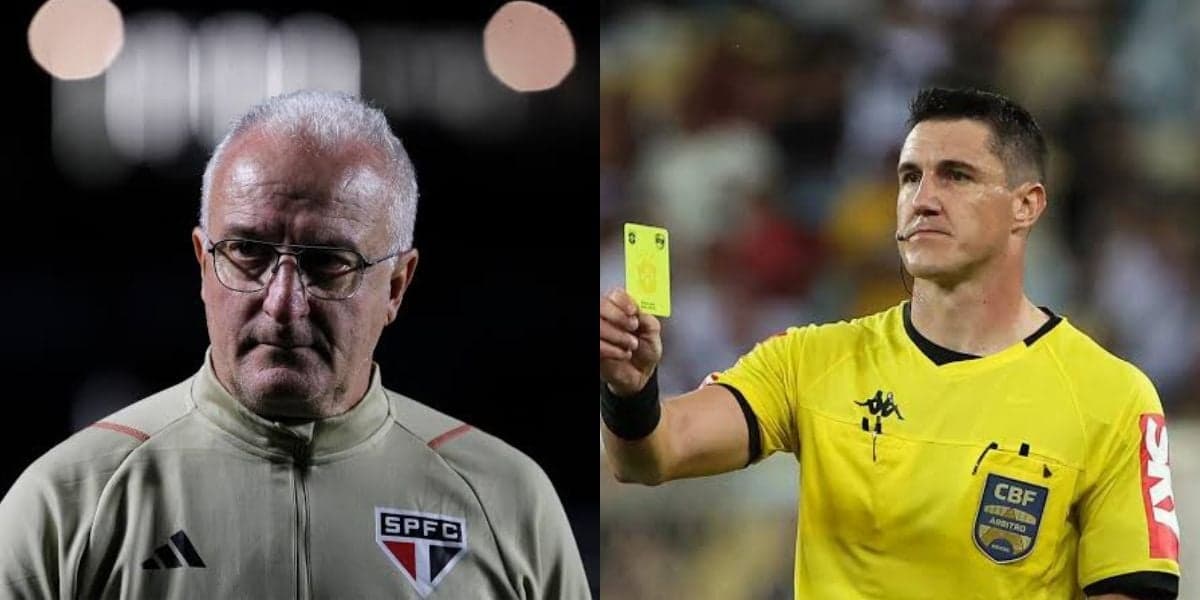 Dorival treinador do São Paulo e o árbitro Rafael Rodrigo Klein (Foto - Montagem TV Foco). Dorival treinador do São Paulo e o árbitro Rafael Rodrigo Klein (Foto - Montagem TV Foco).