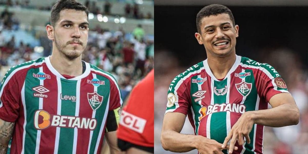 Nino e André, jogadores do Fluminense (Foto - Montagem - TV Foco). Nino e André, jogadores do Fluminense (Foto - Montagem - TV Foco).
