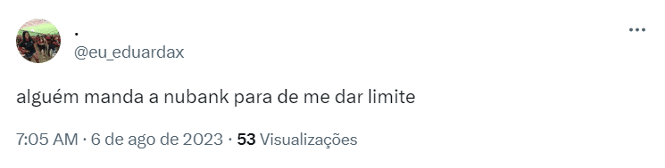 Nubank aumenta limite de crédito dos seus clientes e notícia ganha repercussão nas redes - Foto Twitter Nubank aumenta limite de crédito dos seus clientes e notícia ganha repercussão nas redes - Foto Twitter