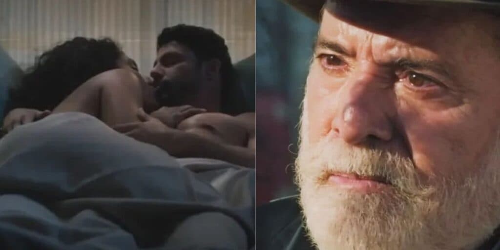 Terra e Paixão: Caio vai pra cama com Aline e desenterra cadáver para se vingar de Antônio de uma vez