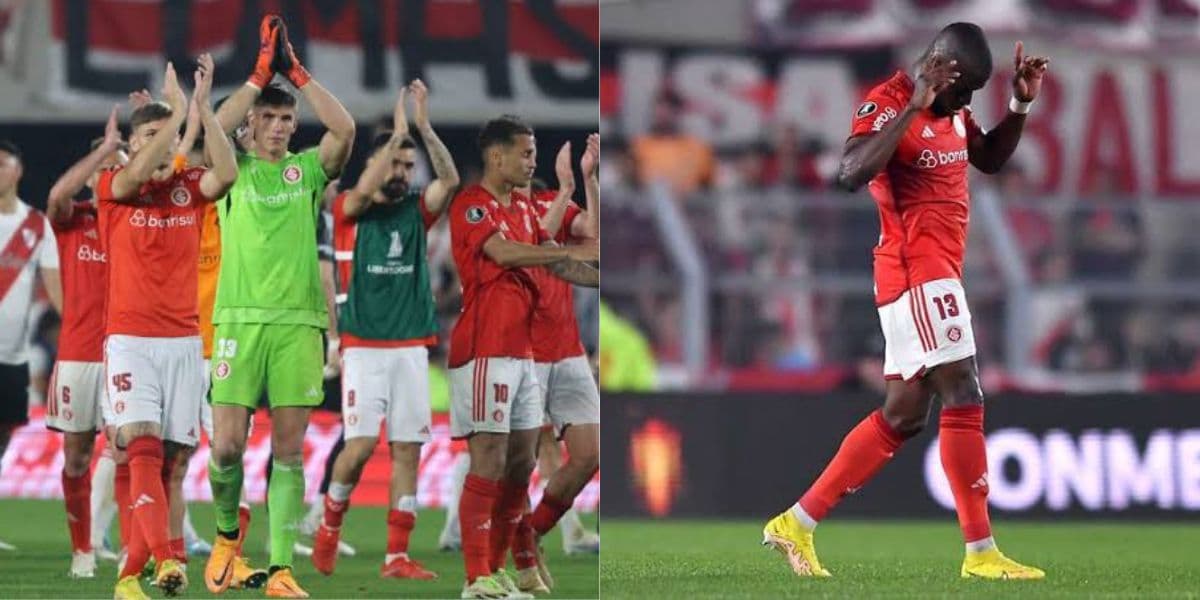 Time do Inter após o jogo de ida contra o River pela Libertadores (Foto - Reprodução Internet). Time do Inter após o jogo de ida contra o River pela Libertadores (Foto - Reprodução Internet).