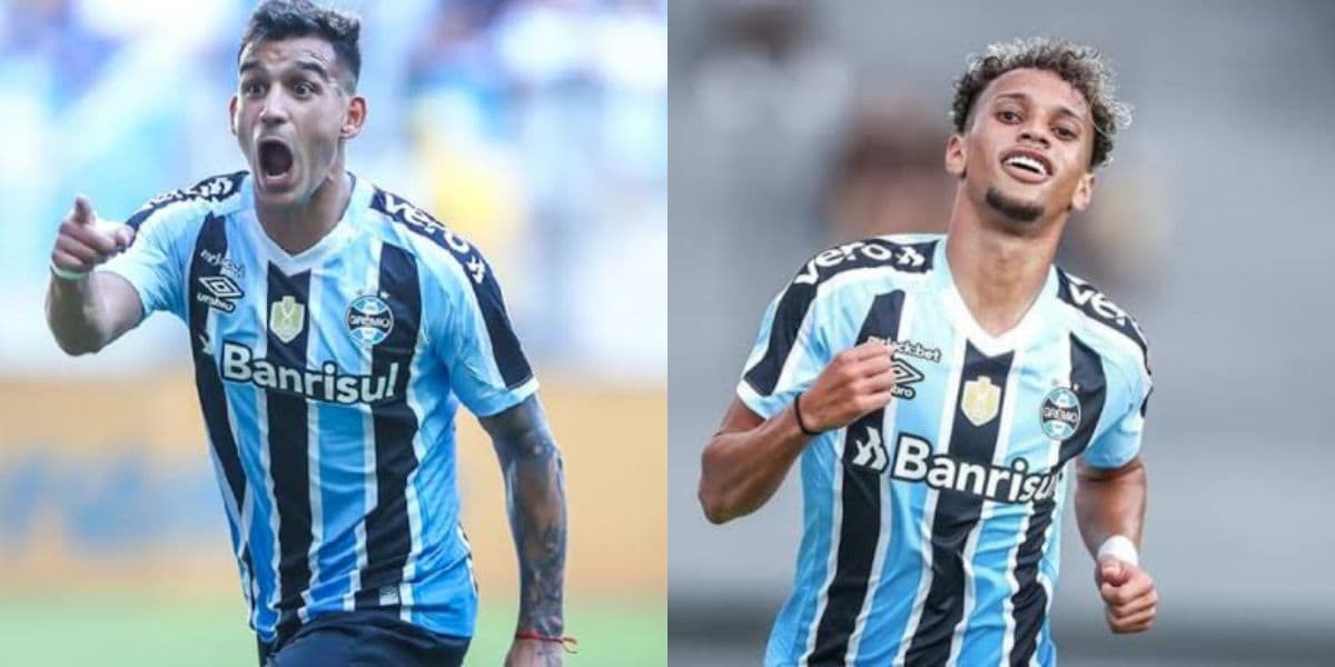 Bitello e Cristaldo, craques do Grêmio (Foto - Montagem TV Foco) Bitello e Cristaldo, craques do Grêmio (Foto - Montagem TV Foco)