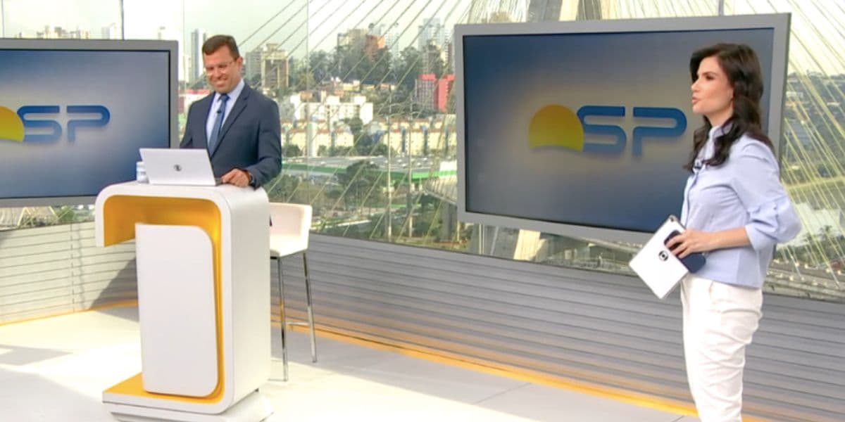 Rodrigo Bocardi e Sabina Simonato no Bom Dia São Paulo (Foto: Reprodução / Globo) Rodrigo Bocardi e Sabina Simonato no Bom Dia São Paulo (Foto: Reprodução / Globo)