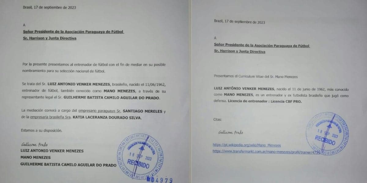 Documento oferecendo Mano ao Paraguai - (Foto: Internet) Documento oferecendo Mano ao Paraguai - (Foto: Internet)