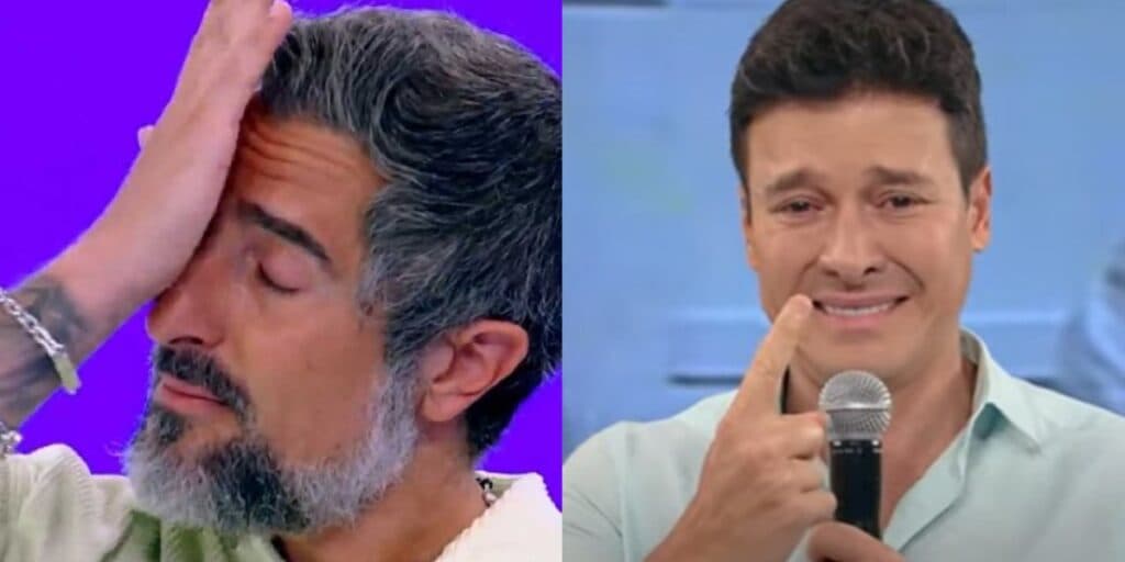 O choro de Marcos Mion, na Globo, e Rodrigo Faro, na Record, ao perderem o chão ao vivo: “Eu quero dizer”