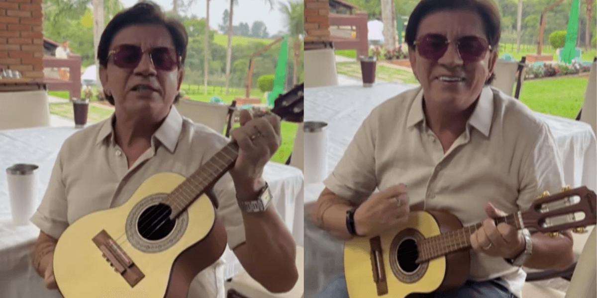 Chitãozinho com o cavaquinho nos stories (Reprodução/Montagem TV Foco) Chitãozinho com o cavaquinho nos stories (Reprodução/Montagem TV Foco)