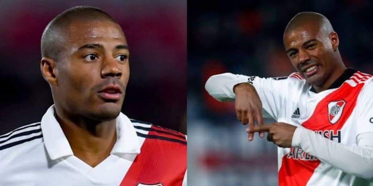 De La Cruz, meia do River Plate (Foto - Montagem TV Foco) De La Cruz, meia do River Plate (Foto - Montagem TV Foco)