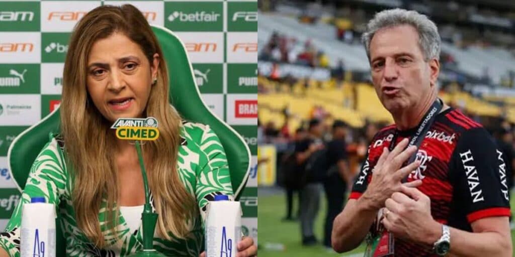 Leila Pereira Rodolfo Landim (Foto - Montagem TV Foco) Leila Pereira Rodolfo Landim (Foto - Montagem TV Foco)