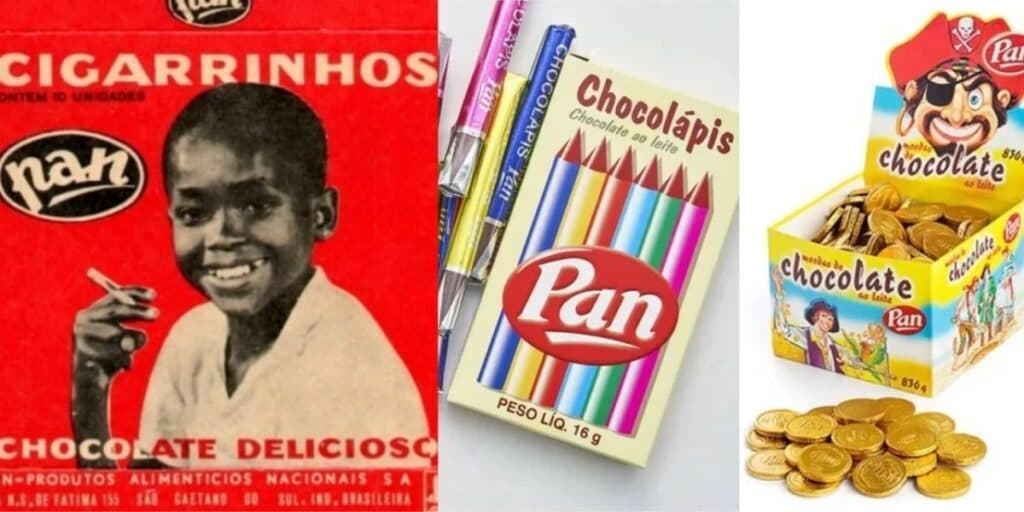 Chocolates Pan sempre mexeram com o imaginário dos clientes (Foto Reprodução/Montagem/Internet) Chocolates Pan sempre mexeram com o imaginário dos clientes (Foto Reprodução/Montagem/Internet)