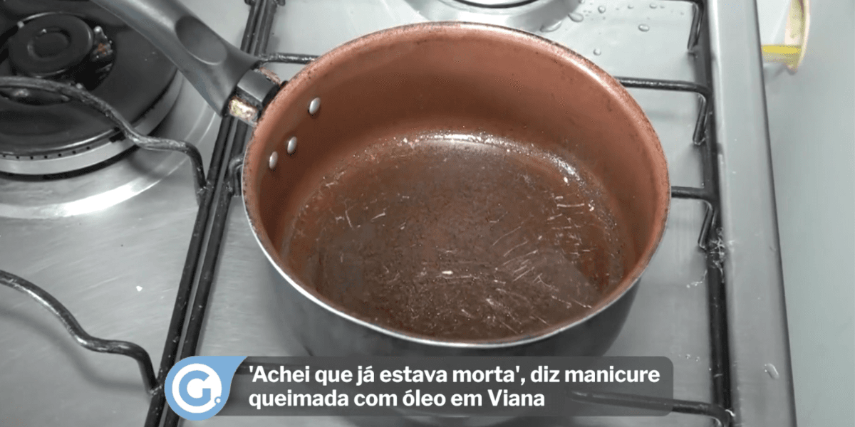 Homem joga óleo quente na companheira (Reprodução/Gazeta) Homem joga óleo quente na companheira (Reprodução/Gazeta)