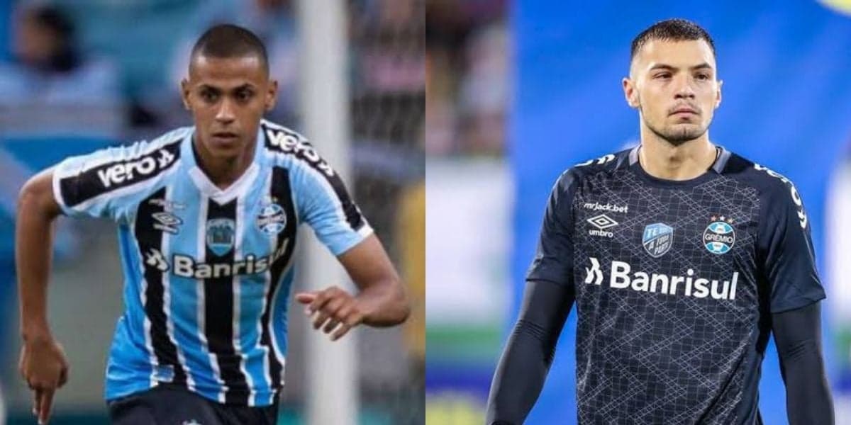 Bruno Alves e Gabriel Grando, do Grêmio (Foto - Montagem TV Foco) Bruno Alves e Gabriel Grando, do Grêmio (Foto - Montagem TV Foco)