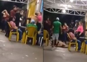Cantor sertanejo é filmado empurrando a mãe contra o chão durante briga em bar - Foto Internet Cantor sertanejo é filmado empurrando a mãe contra o chão durante briga em bar - Foto Internet
