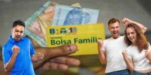 Cartão do Bolsa Família e pessoas comemorando - Foto Reprodução Internet Cartão do Bolsa Família e pessoas comemorando - Foto Reprodução Internet
