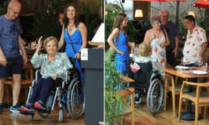 De cadeira de rodas, Glória Menezes encontra Zeca Pagodinho em passeio - Foto Internet De cadeira de rodas, Glória Menezes encontra Zeca Pagodinho em passeio - Foto Internet