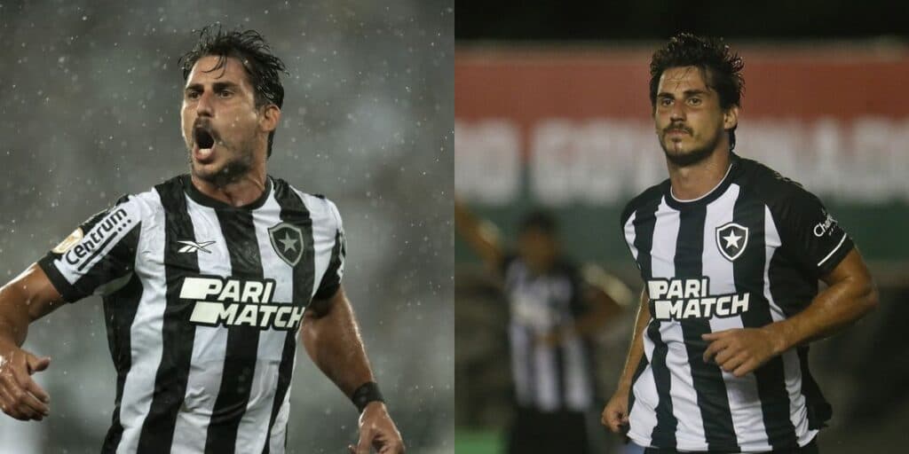 Gabriel Pires, meia do Botafogo (Foto - Montagem TV Foco) Gabriel Pires, meia do Botafogo (Foto - Montagem TV Foco)