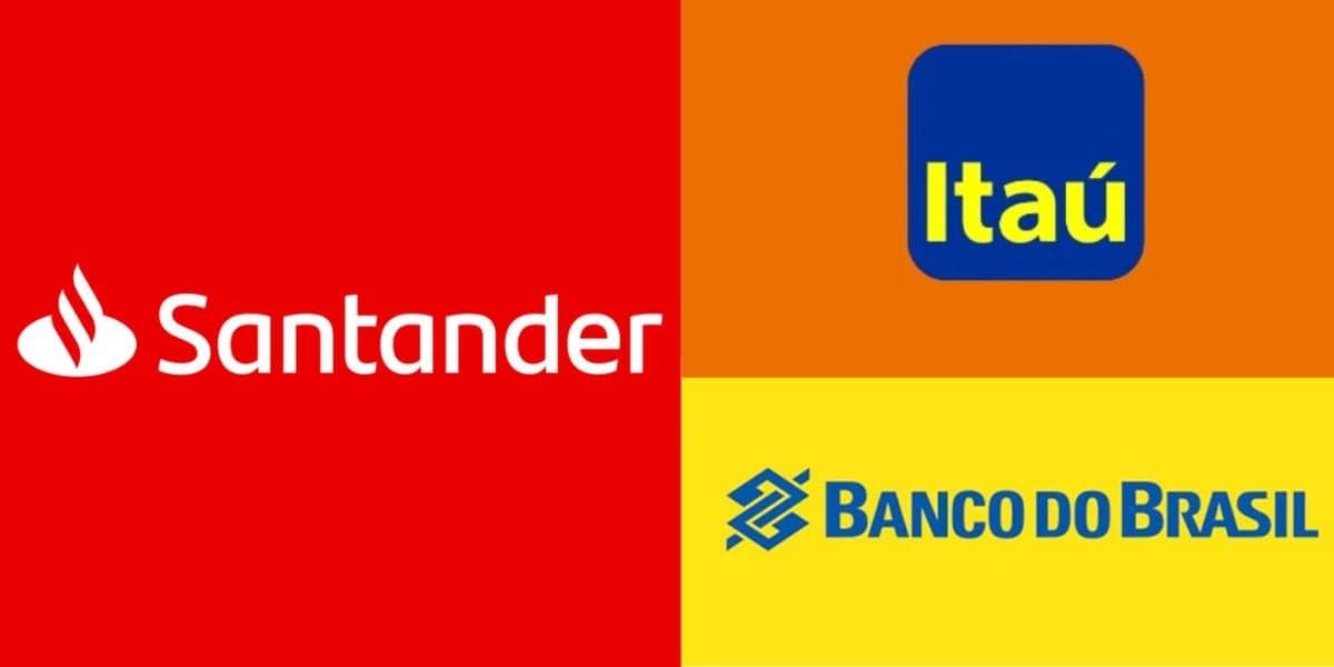 Logo dos bancos Santander, Itaú e Banco do brasil - Foto Reprodução Internet Logo dos bancos Santander, Itaú e Banco do brasil - Foto Reprodução Internet