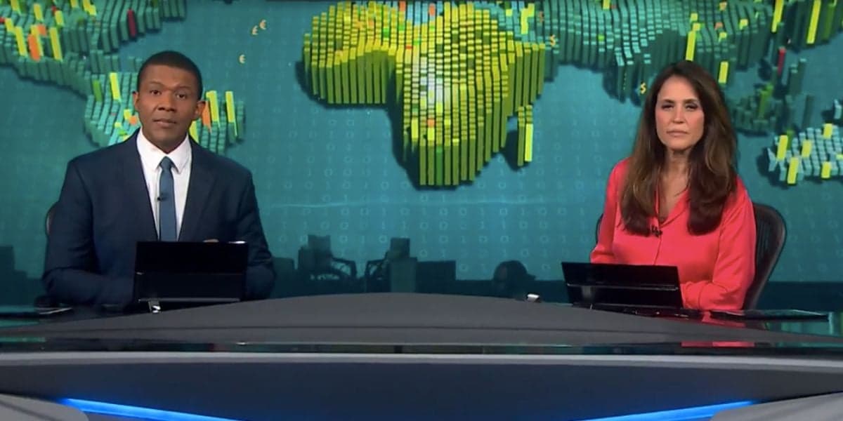 Márcio Bonfim e Ana Luiza Guimarães no Jornal Nacional (Foto: Reprodução / Globo) Márcio Bonfim e Ana Luiza Guimarães no Jornal Nacional (Foto: Reprodução / Globo)
