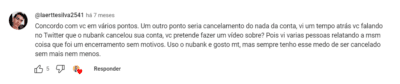 Relato de um internauta sobre o Nubank - Foto Youtube Relato de um internauta sobre o Nubank - Foto Youtube