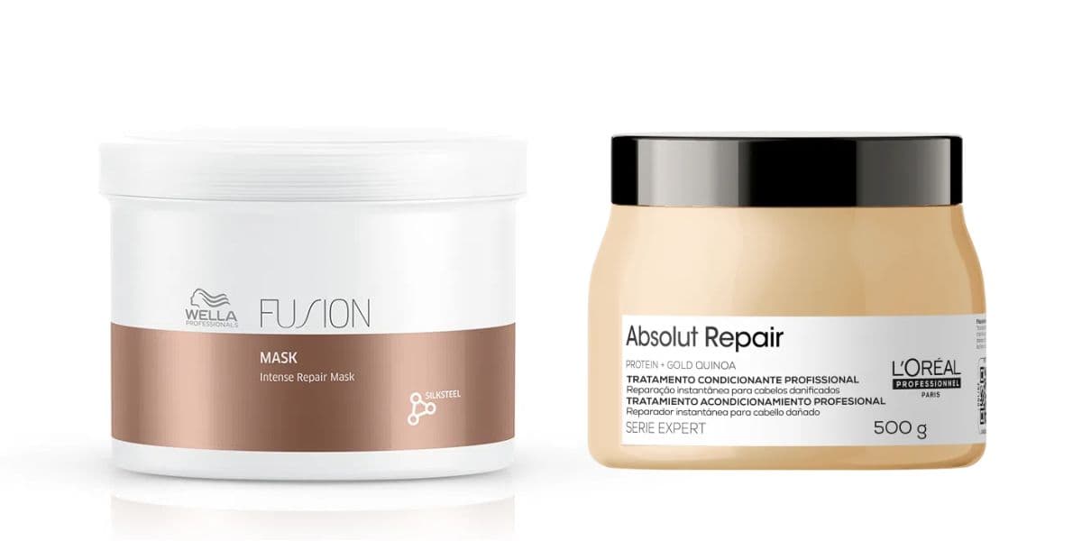 Fusion Wella Professionals e Absolut Repair L'Oréal Professionnel (Fotos: Reproduções / Sites oficiais) Fusion Wella Professionals e Absolut Repair L'Oréal Professionnel (Fotos: Reproduções / Sites oficiais)