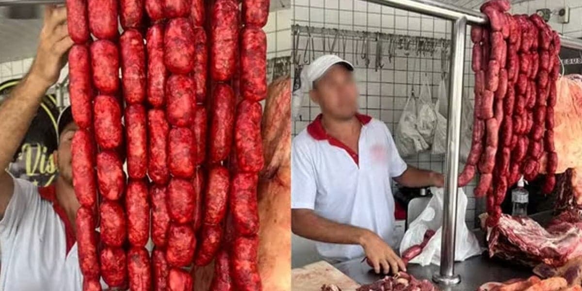 Avícolas e açougues que vendiam linguiça clandestina foram autuados em Maceió pela Anvisa (Foto: Reprodução - Vigilância Sanitária de Maceió) Avícolas e açougues que vendiam linguiça clandestina foram autuados em Maceió pela Anvisa (Foto: Reprodução - Vigilância Sanitária de Maceió)