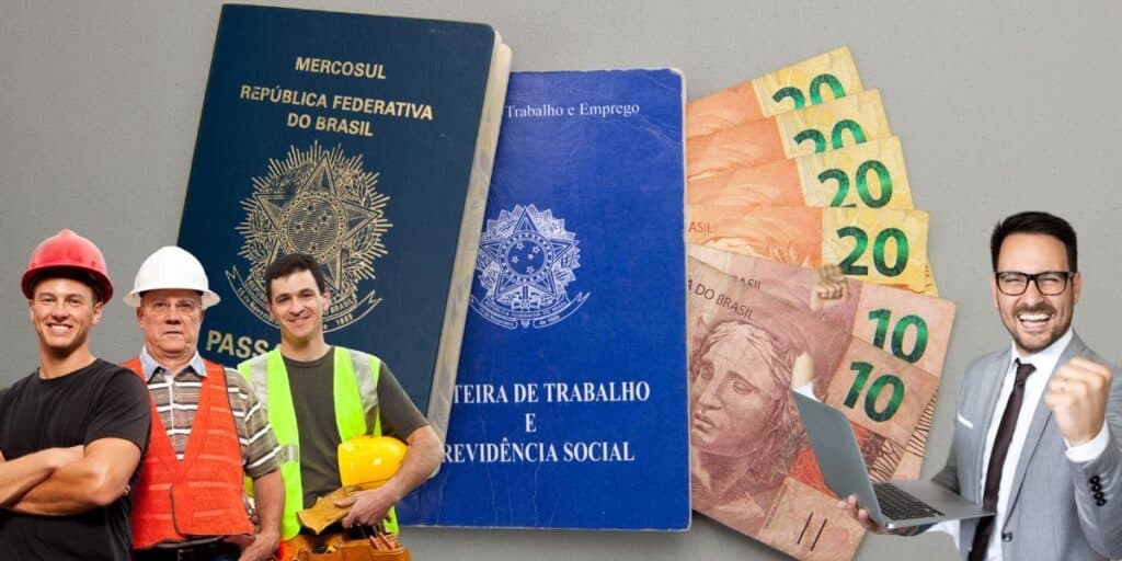 CLT e trabalhadores felizes com salário mínimo maior - Foto Reprodução Internet CLT e trabalhadores felizes com salário mínimo maior - Foto Reprodução Internet