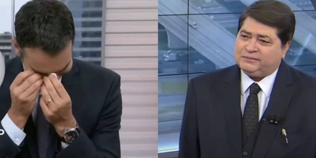 2 âncoras perdendo o chão: O choro de César Tralli e Datena na Globo e Band após não se aguentarem em jornais