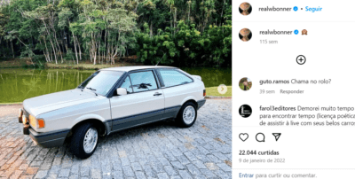 Foto do carro de William Bonner - Reprodução Instagram Foto do carro de William Bonner - Reprodução Instagram