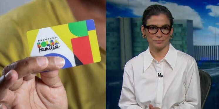 Renata Vasconcellos atinge bons números na audiência ao confirmar nova regra do Bolsa Família Fotos: Reproduções / Roberta Aline/MDS / Globo / Montagem) Renata Vasconcellos atinge bons números na audiência ao confirmar nova regra do Bolsa Família Fotos: Reproduções / Roberta Aline/MDS / Globo / Montagem)