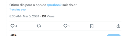 Clientes reclamando do Nubank - Foto App X Clientes reclamando do Nubank - Foto App X