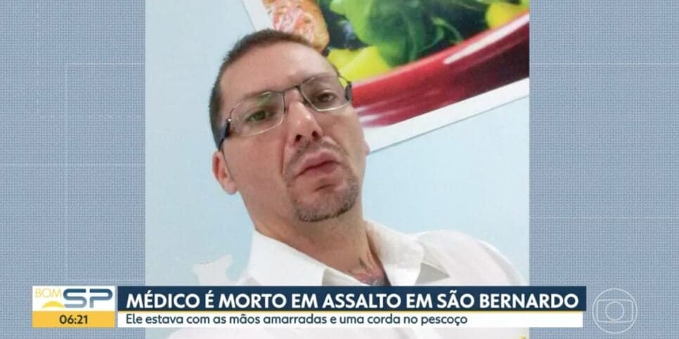 Vítima, médico Aurélio Tadeus, 48 anos (Reprodução/Globo) Vítima, médico Aurélio Tadeus, 48 anos (Reprodução/Globo)