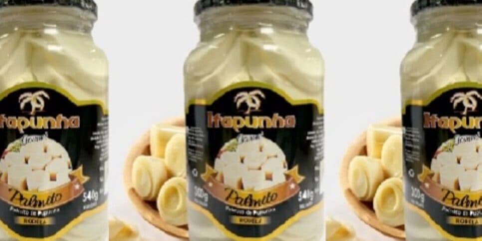 Produto da marca Palmito Itapunha proibido pela Anvisa (Foto: Reprodução/ Internet) Produto da marca Palmito Itapunha proibido pela Anvisa (Foto: Reprodução/ Internet)